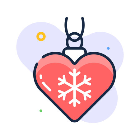 Take a look at this amazing flat outline icon of christmas ornamentのイラスト素材