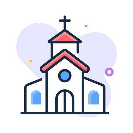 A christianity house vector flat outline style, church icon trendy designのイラスト素材