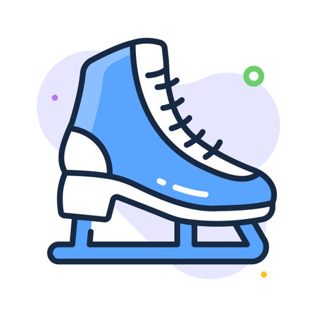 An editable flat outline icon of ice skating shoes, ready to use vectorのイラスト素材