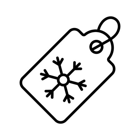 Festive gift tags decorated with snowflake and holiday ribbon, 3d illustrationのイラスト素材