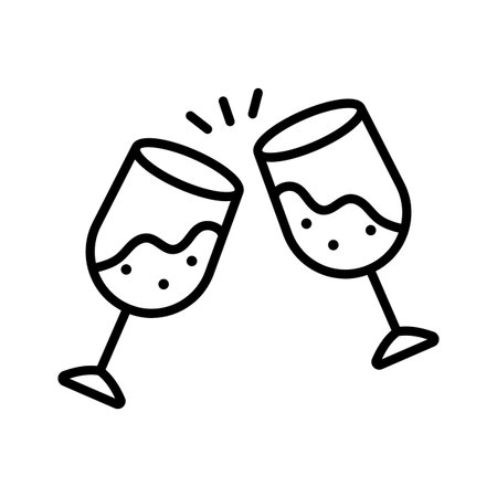 Look at this captivating line icon of cheers glassesのイラスト素材