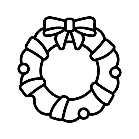 Creatively designed amazing line icon of christmas wreathのイラスト素材