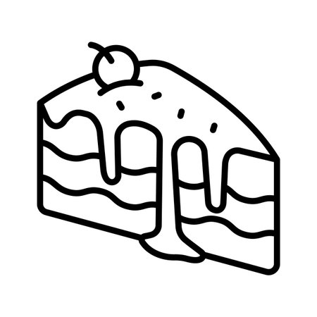 Take a look at this amazing cake slice doodle iconのイラスト素材