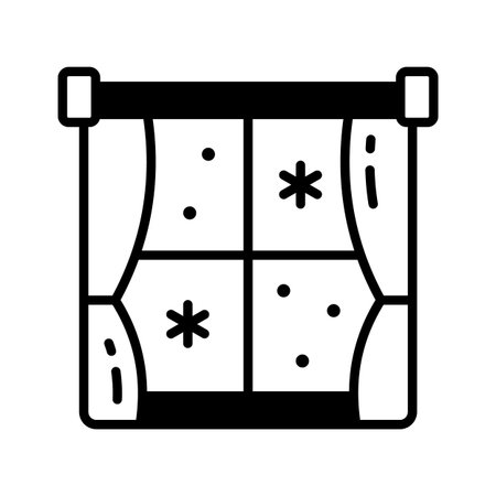 Well designed glyph icon of winter window, ready to use vectorのイラスト素材