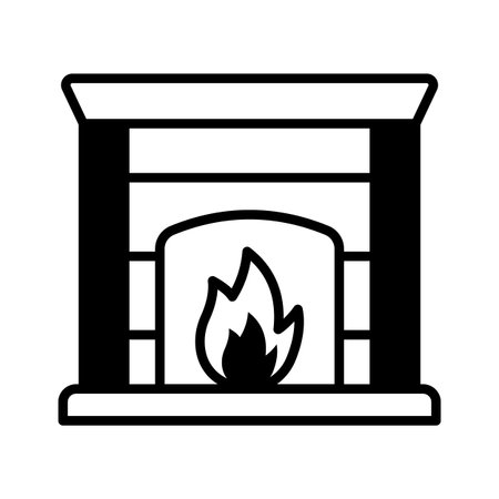 Grab this creatively design glyph icon of fireplace in modern styleのイラスト素材