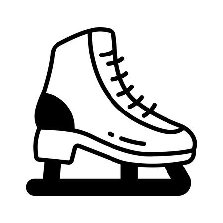 An editable glyph icon of ice skating shoes, ready to use vectorのイラスト素材