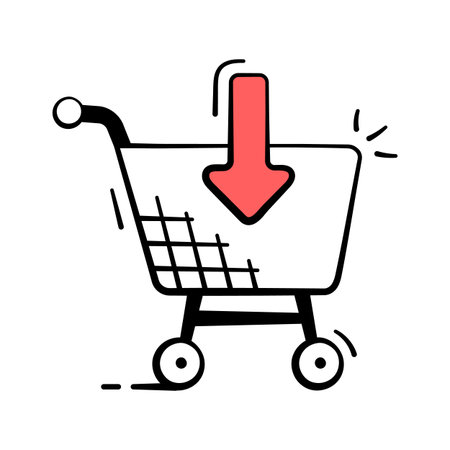 Add to cart icon symbolizing online store and cart purchasesのイラスト素材