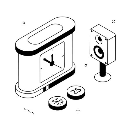 Christmas celebration isometric illustration in trendy style