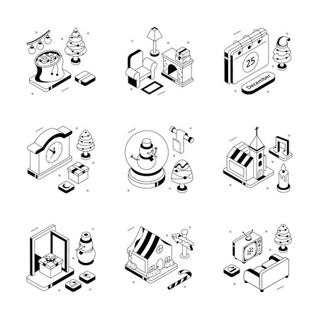 Download this creatively designed isometric illustrations in modern style