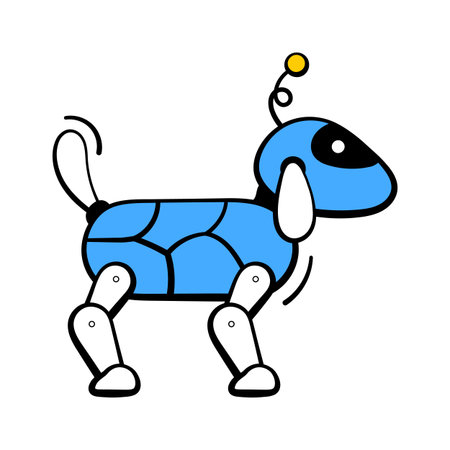 A hand drawn style icon representing robot dogのイラスト素材