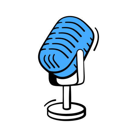 A microphone icon representing singing, performance, and entertainmentのイラスト素材