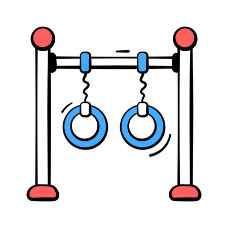 Take your hands on this amazing doodle style icon of gymnastic rings