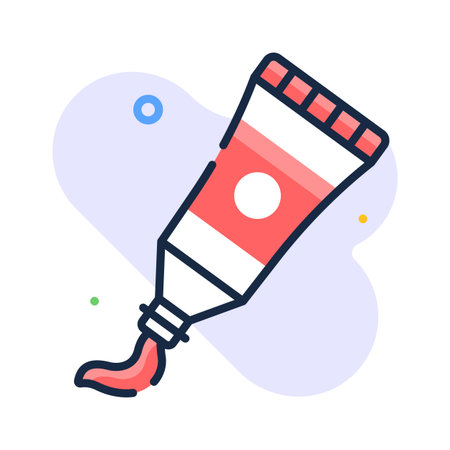 A paint tube icon symbolizing art class, creativity, and school drawing activitiesのイラスト素材
