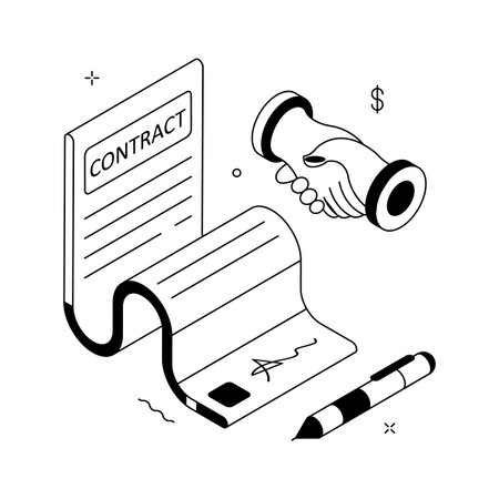 Download this creatively crafted isometric illustration of financial contractのイラスト素材
