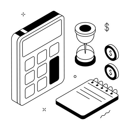 A premium isometric illustration of financial planning, budget managementのイラスト素材