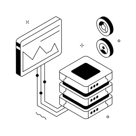 Premium isometric illustration of database analysis, editable vectorのイラスト素材
