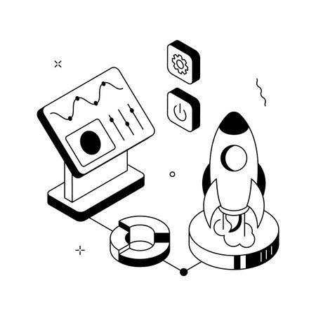 Here is a trendy isometric illustration of business startup, modern vectorのイラスト素材