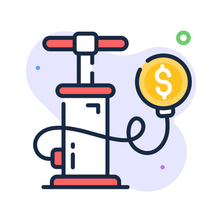 Have your hands on this amazing flat outline icon of inflationのイラスト素材