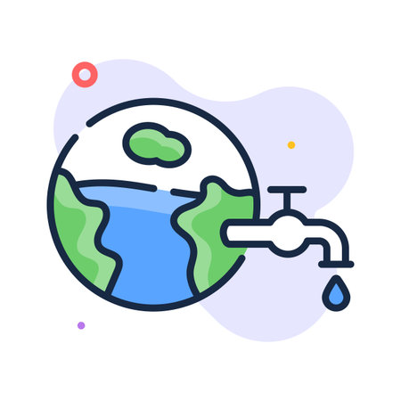 Check out this amazing flat outline icon of water shortageのイラスト素材