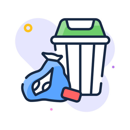 An editable flat outline icon of garbage pollution, ready to use vectorのイラスト素材