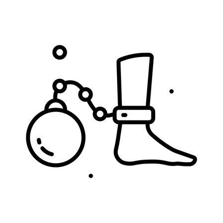Well crafted line icon of slavery, forced labor and human exploitationのイラスト素材