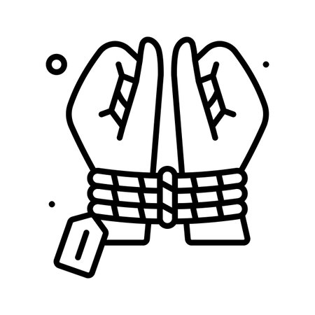 line icon of human trafficking, exploitation and forced movementのイラスト素材