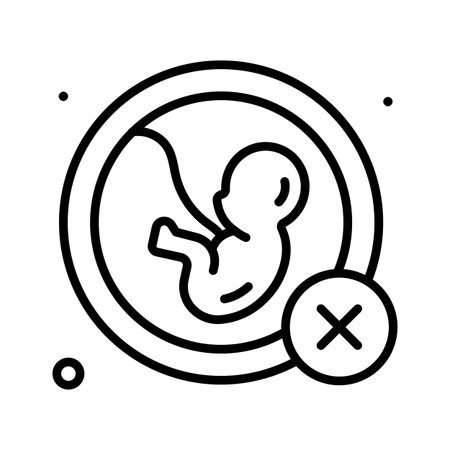 Ready to use line icon of abortion, reproductive health and ethical debateのイラスト素材