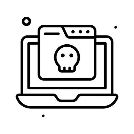 A visually appealing line icon of online blackmailing, digital threatsのイラスト素材