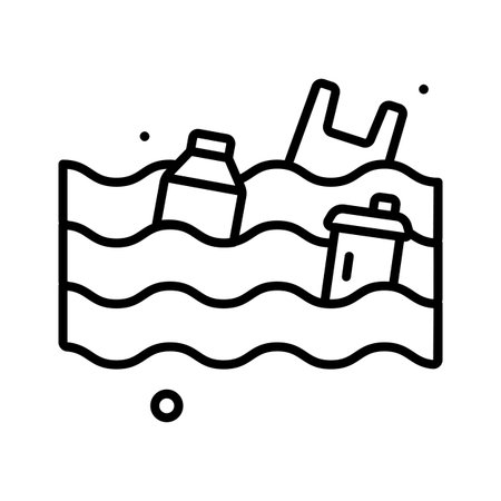 Ready to use line icon of water pollution, premium vectorのイラスト素材