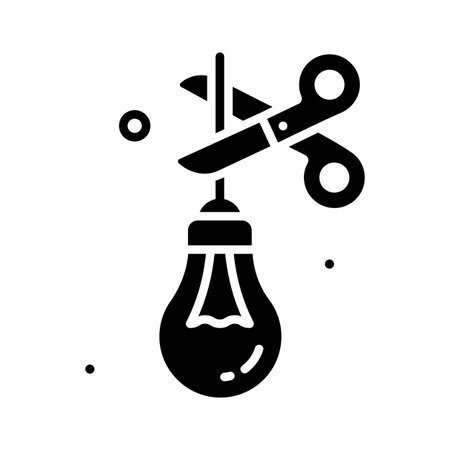 Carefully crafted amazing power cutdown icon in glyph styleのイラスト素材