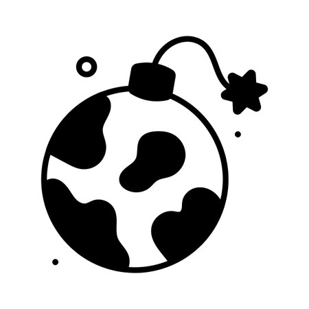 Trendy glyph icon of environmental risk, ecological threats and hazardsのイラスト素材