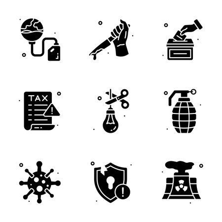 Get a glimpse of glyph icons set of social issues, editable vectorsのイラスト素材