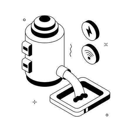 An editable isometric illustration of water tank for agricultural useのイラスト素材