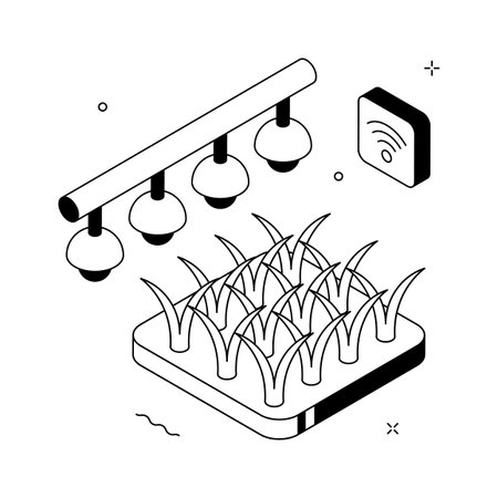 A premium isometric illustration of smart farming technology ecosystemのイラスト素材