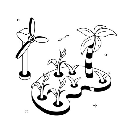 A beautiful isometric illustration of eco farm and sustainable agricultureのイラスト素材