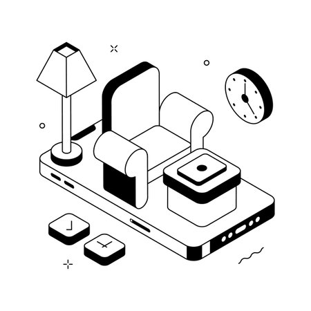 Get a glimpse of this amazing isometric illustration of remote work, online workspaceのイラスト素材