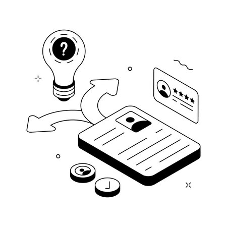 A creative isometric illustration of decision making processのイラスト素材