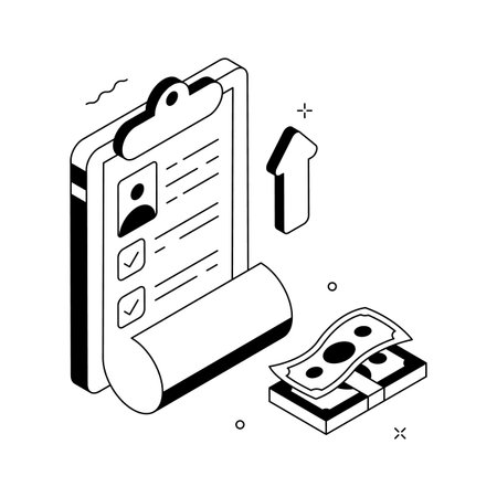 Well designed isometric illustration showcasing employee benefits and compensationのイラスト素材