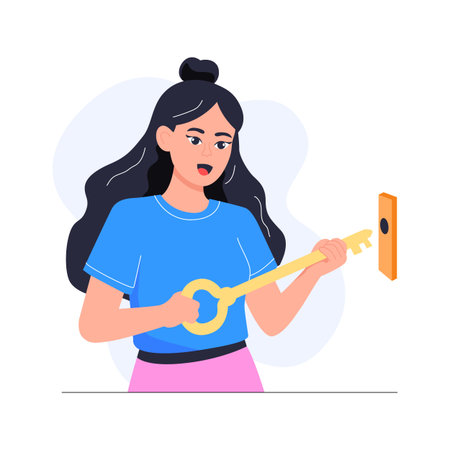 A premium flat illustration of website security and access controlのイラスト素材