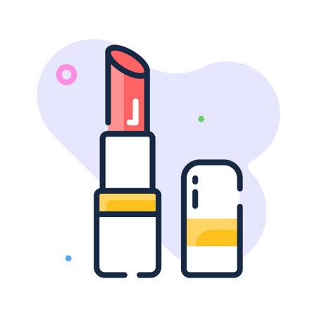 Stylish outline icon of lipstick for women's day celebrationのイラスト素材