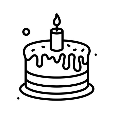 Delicious line icon of cake for womens day celebration theme