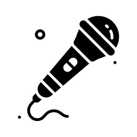 Dynamic glyph icon of mic for womens day awareness themeのイラスト素材