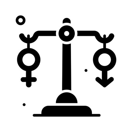 Creatively crafted glyph icon of equality for women's day celebration themeのイラスト素材