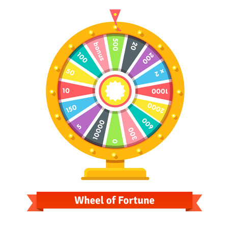 Wheel of fortune with number bets. Flat style vector illustration isolated on white background.の素材 [FY31047493676]