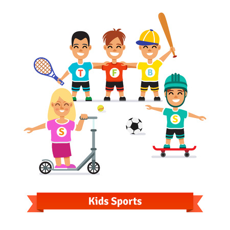 Kids sports vector illustration. のイラスト素材