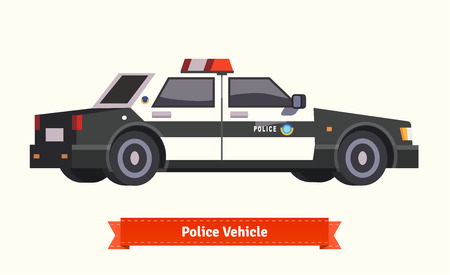 Police vehicle image. Flat style vector illustrationの写真素材