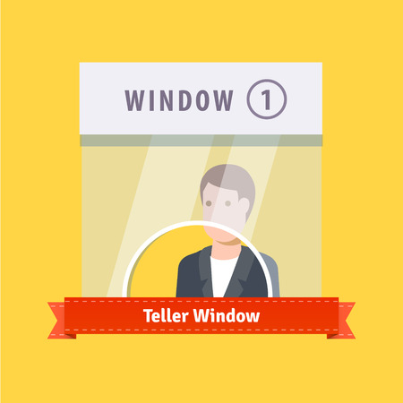 Teller window flat illustration. EPS 10 vector.のイラスト素材