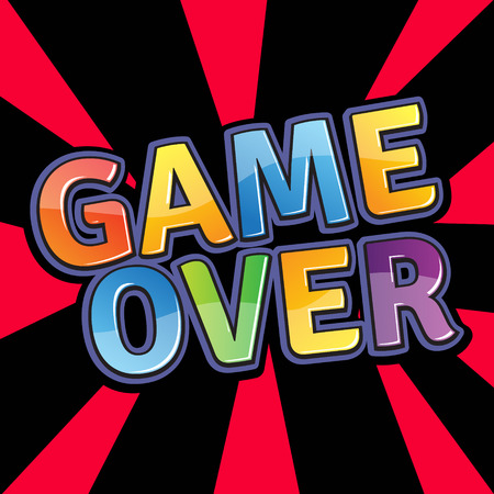 Game over letter composition.Flat style vector illustration.のイラスト素材