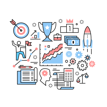 Business growth and achievements conceptのイラスト素材