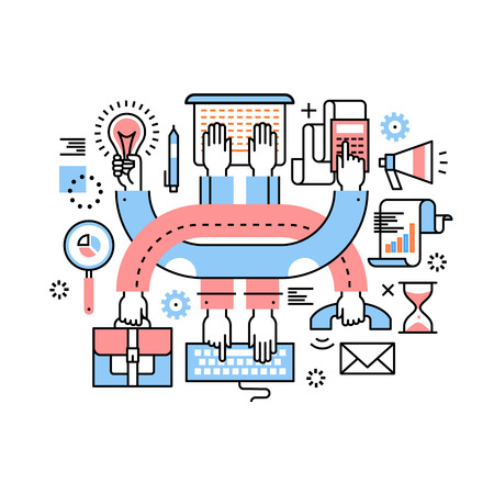 Entrepreneurs teamwork and multitasking hard workのイラスト素材